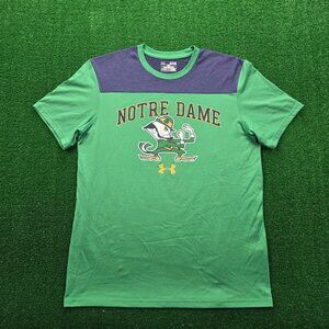 Notre Dame Fighting‎ Irish Tshirt Mens Medium Green Under Armour NCAA Football